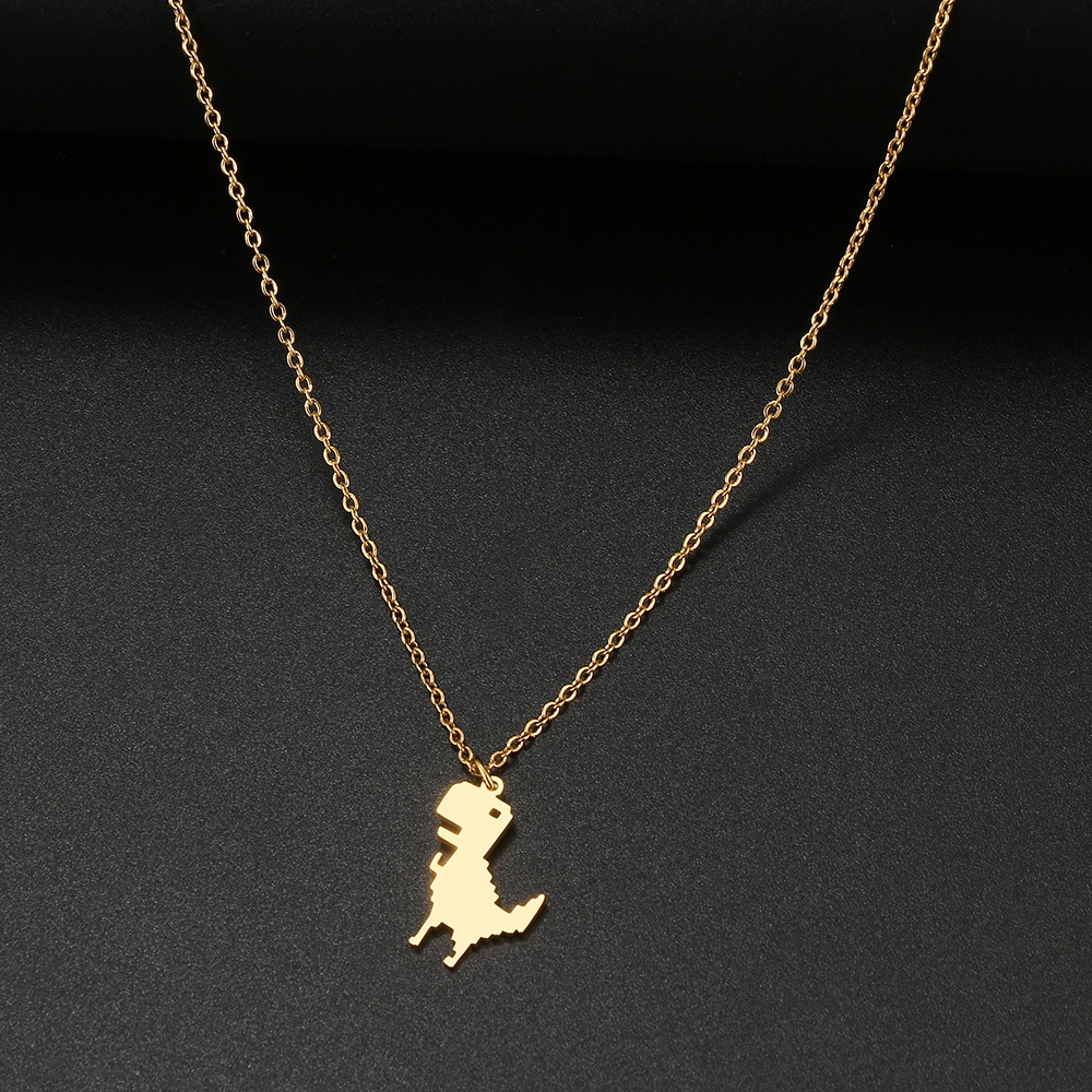 Women's Rhinestone Dinosaur Crystal Pendant Necklace – Green Enamel, Adjustable Chain
