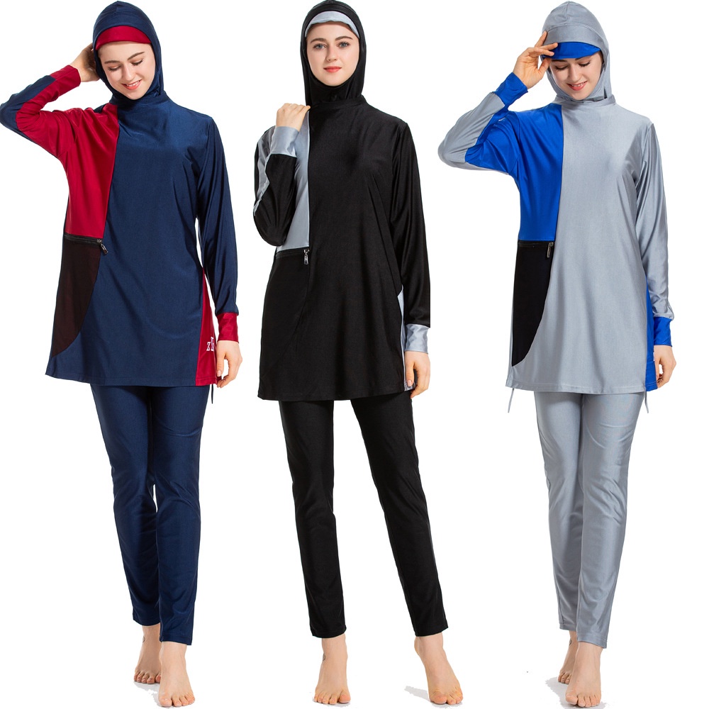 2022 New Muslim Swimwear Modest Arabic Islamic Women Swimsuits Burkini ...