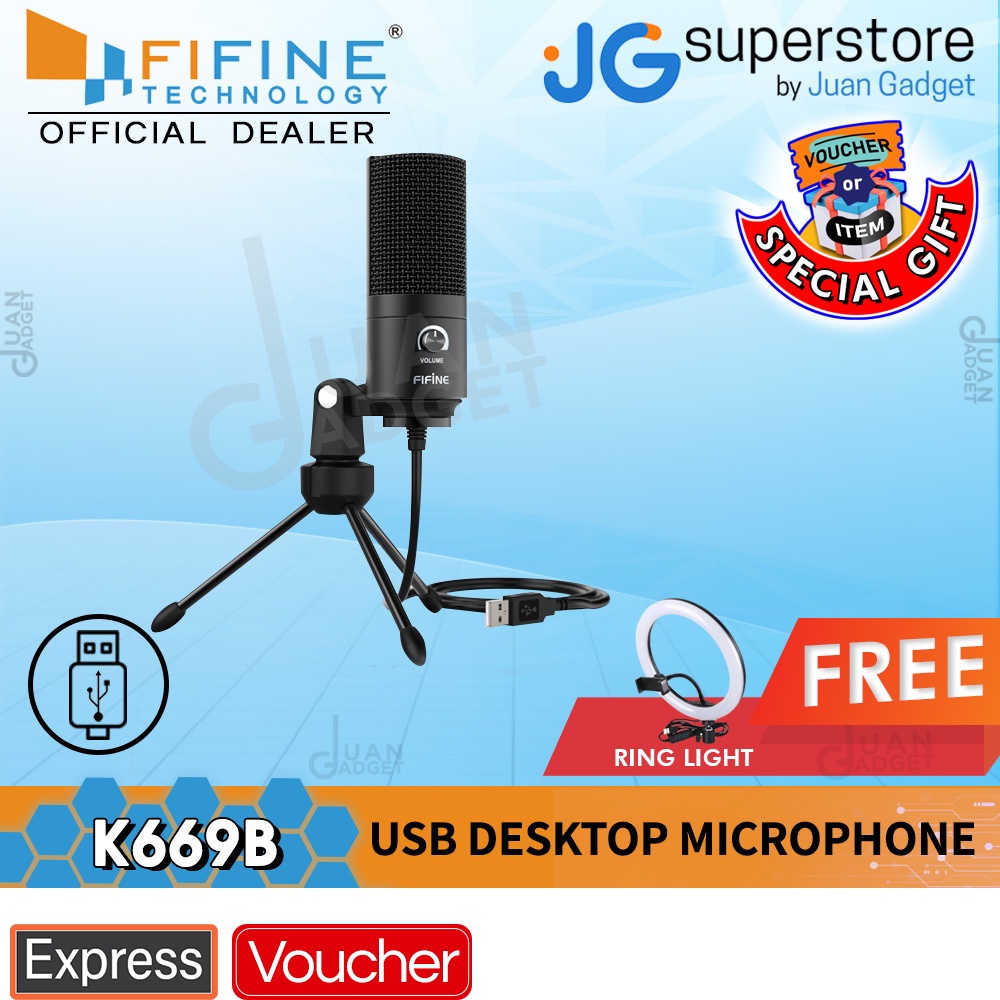 Fifine K669B USB Microphone, Metal Condenser Recording Microphone For ...