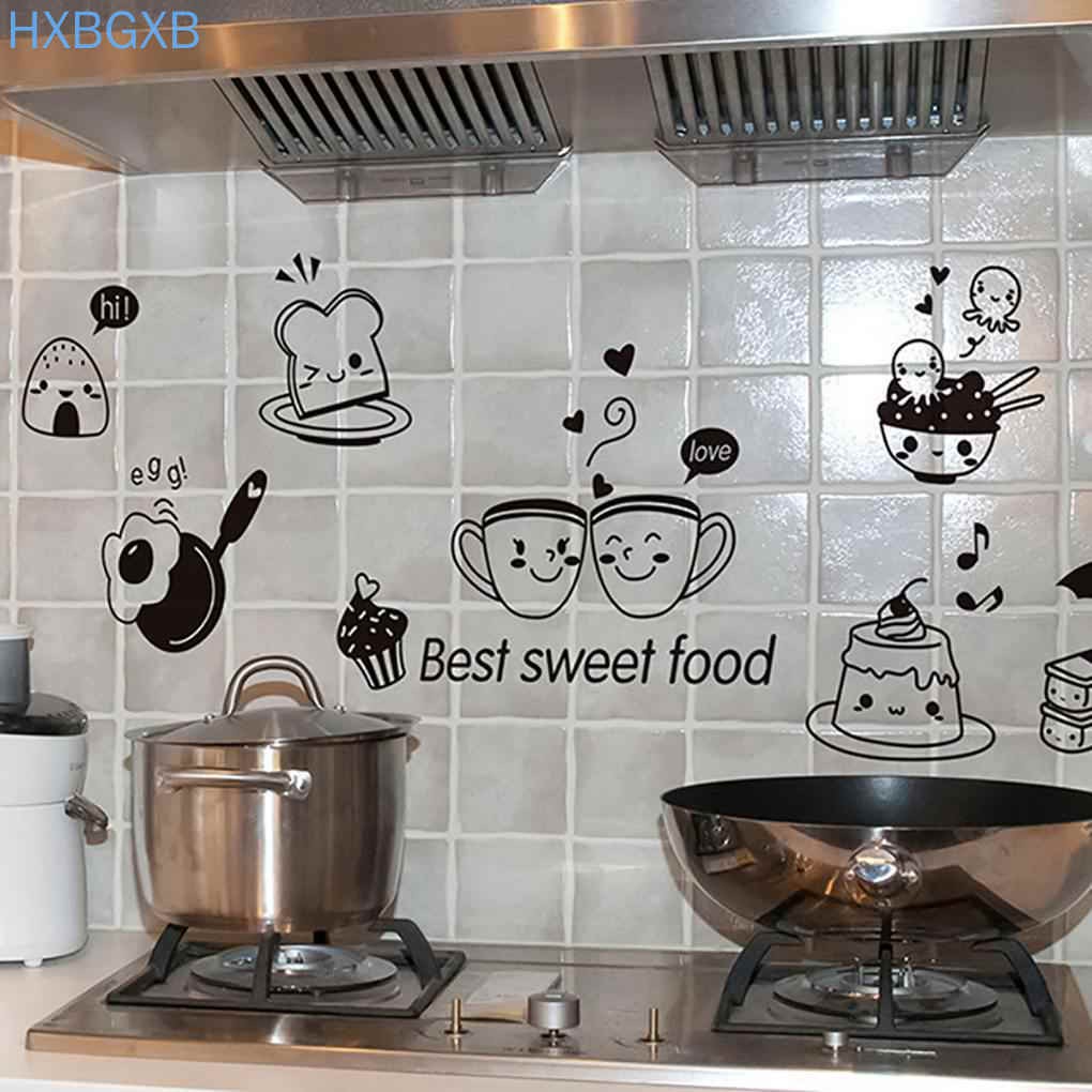 Kitchen Coffee Sweet Food Cartoon Girl Cooking DIY Wall Sticker Dining ...