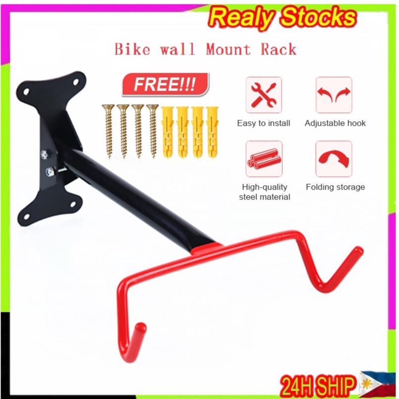 Bike Wall Mount Hook Bike Storage Rack Bicycle Display Rack Fold Bicycle Wall Hanger with 4