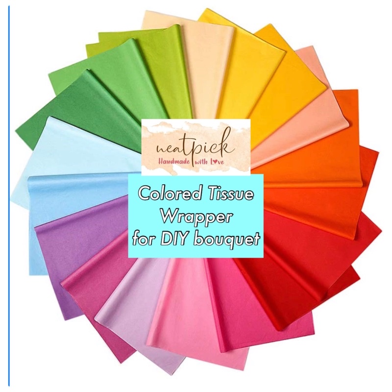 Colored Gift Tissue Wrapper for DIY bouquet 2pcs per color | Shopee ...