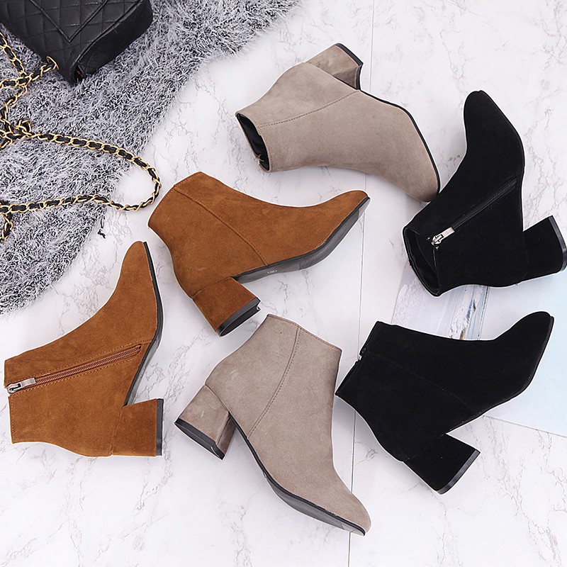 Beautiful Suede Inches Classic Big Size Ankle Boots For Women (Size  35-42)
