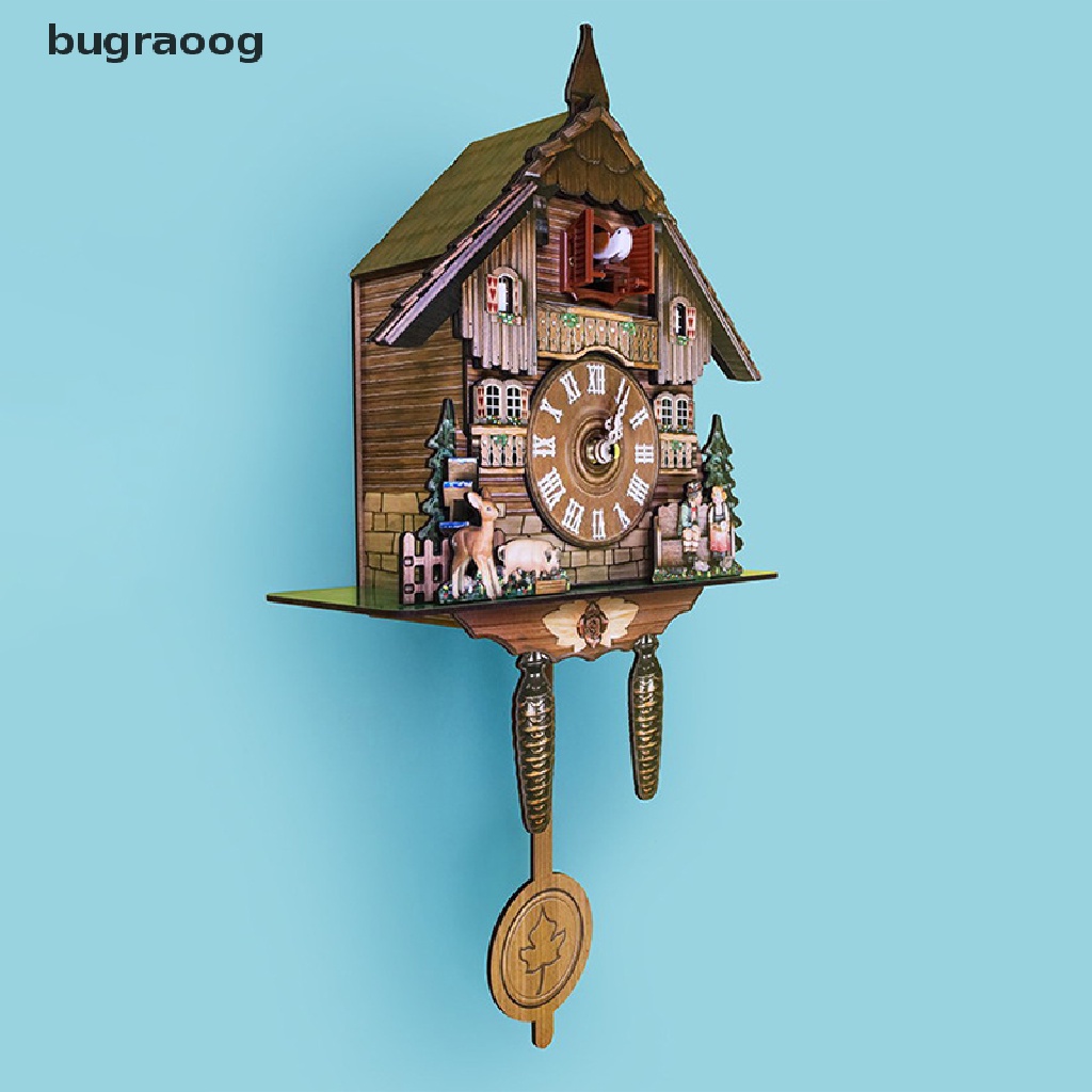 bugr Cuckoo Clock Wall Clock Handicraft Vintage Wooden Cuckoo Tree