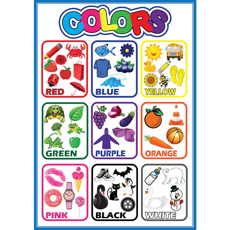 COLORS EDUCATIONAL CHART FOR KIDS - A4 SIZE | Shopee Philippines