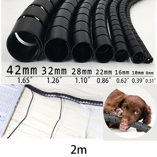 1.5/2M 16/10mm Flexible Spiral Cable Wire Protector Cable Organizer  Computer Cord Protective Tube Clip Organizer Management Tool