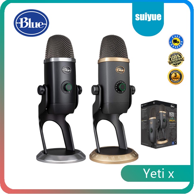 Blue Yeti x professional condenser USB microphone with highresolution metering, LED lighting