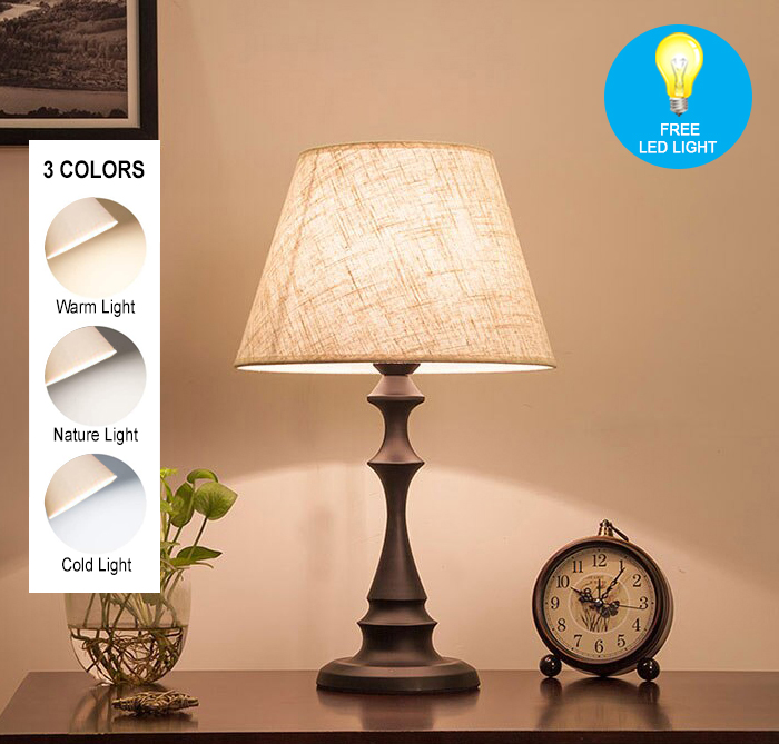 Table Lamps Free Bulb Tri Color For Bedroom Bedside LED Nordic Modern ...