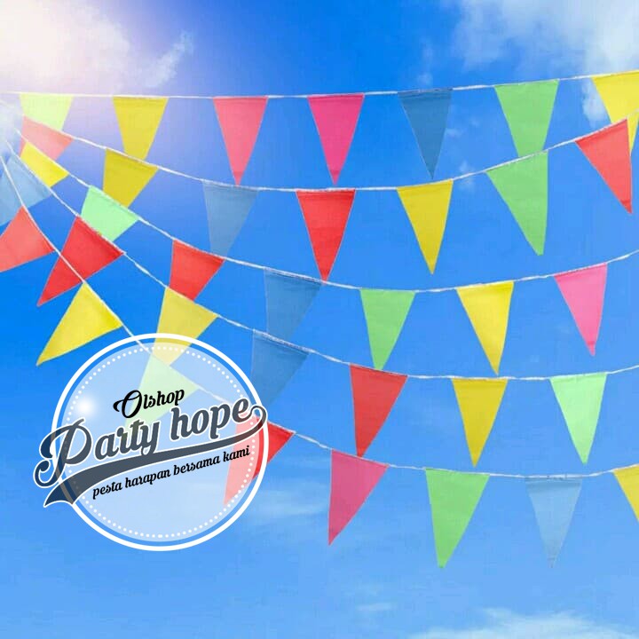 Colorful fabric triangle flags / pennant flags / carnival flags ...