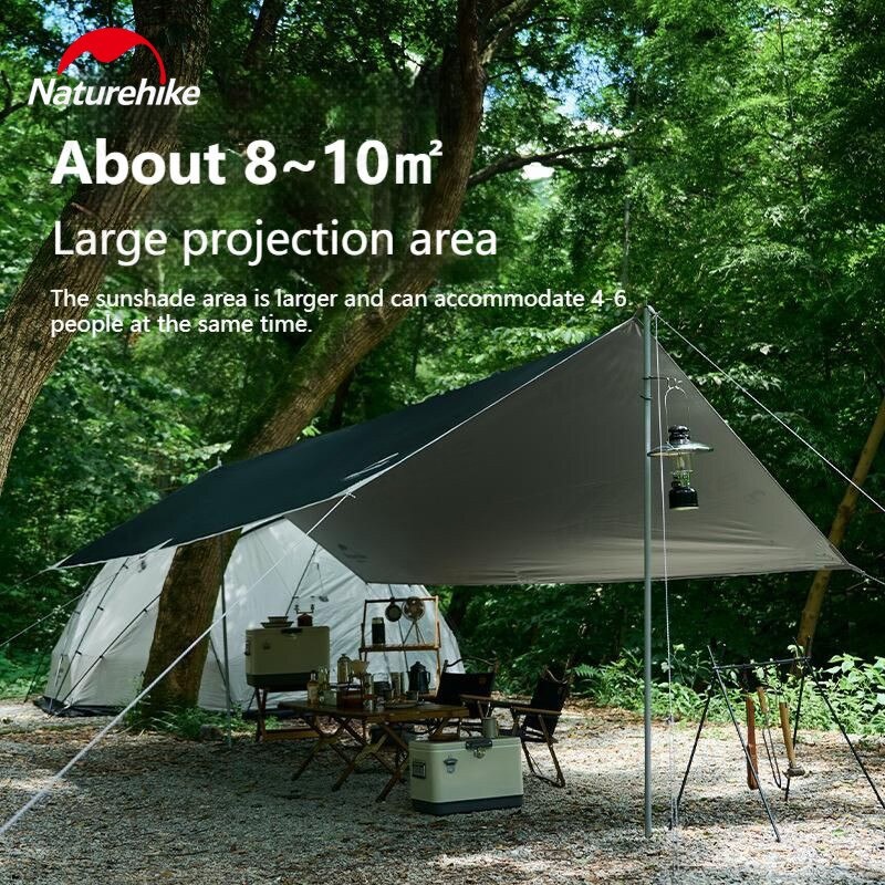 Naturehike GIRDER Awning Canopy Tarp Tent Classic Silver Black Vinyl ...
