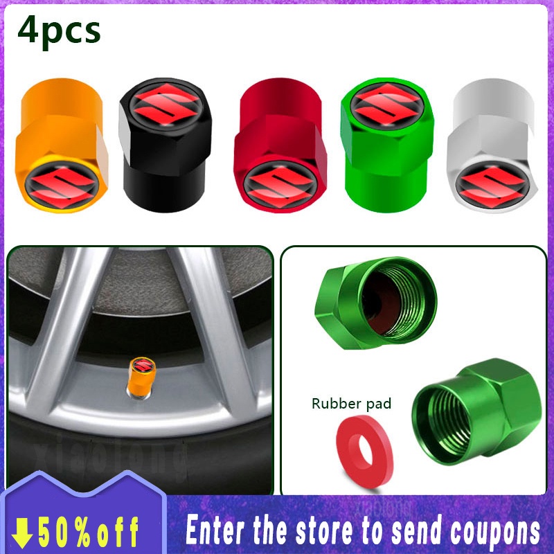 cod 4pcs For Suzuki car tire valve cap cover Antitheft Leakproof tyre