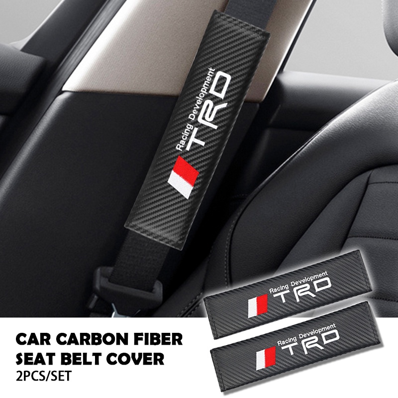 2pcs/set Carbon fiber Car Seat belt Shoulder Pads covers for TOYOTA TRD