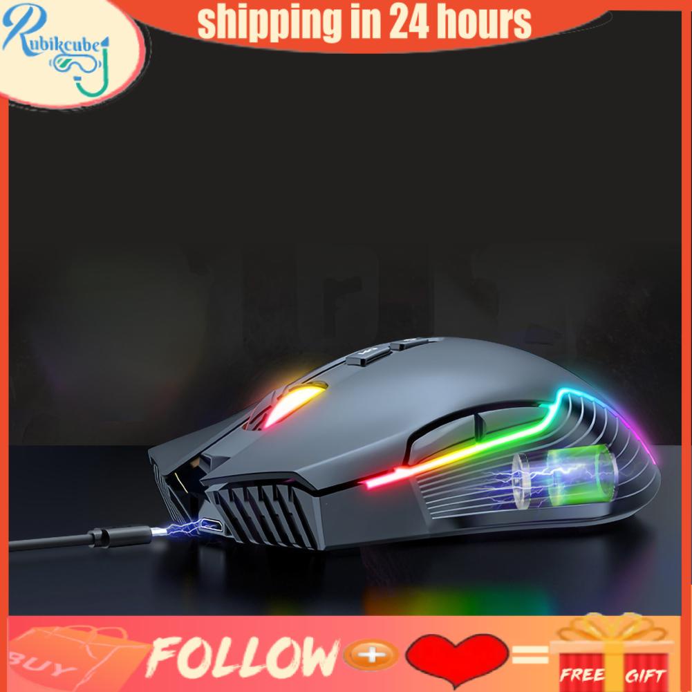 Rubikcube Wireless Mouse USB Rechargeable Ergonomic Gaming for Laptop ...
