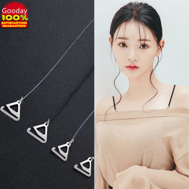 1pair Clear Transparent Hook Straps Invisible Adjustable Bra Shoulder