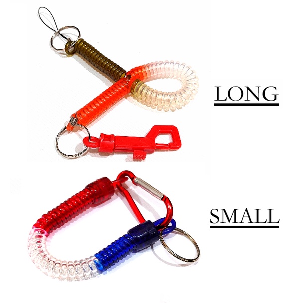 Spiral String Motorcycle Key Chain Holder Long and Short with Ring ...