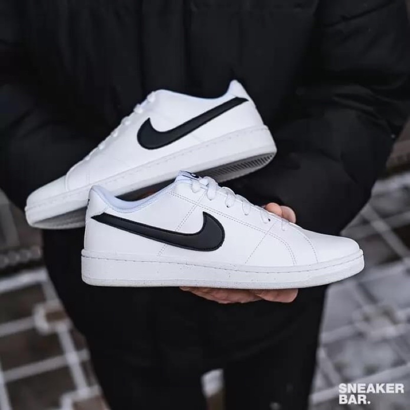 Nike court royale outlet white with black swoosh