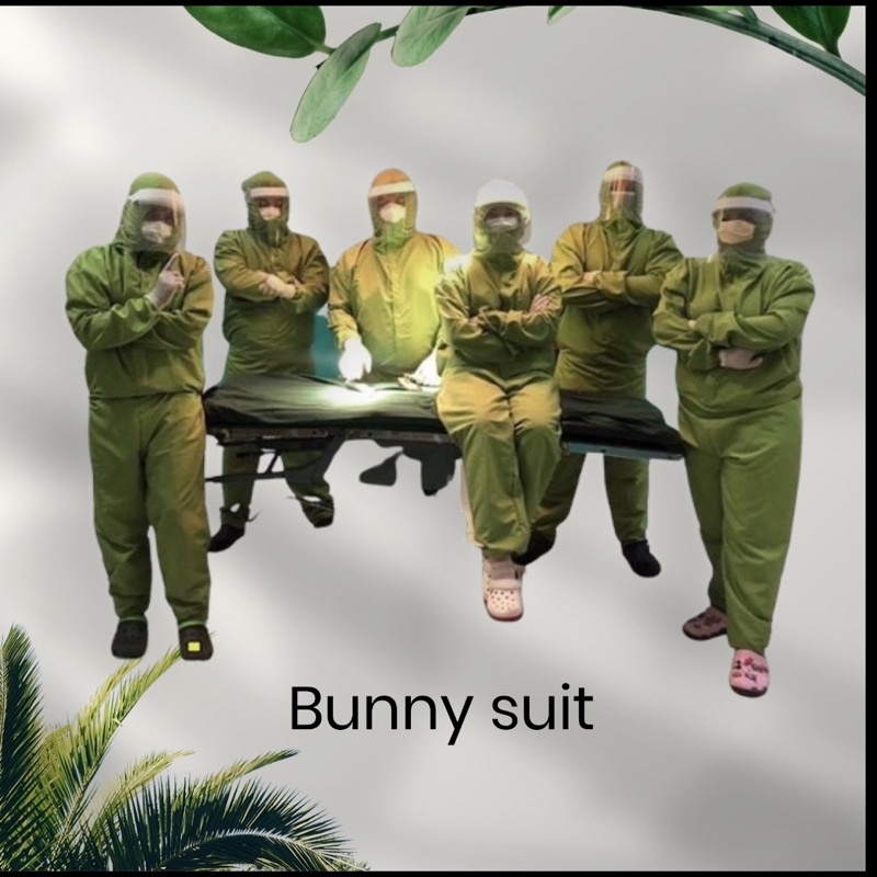 Ppe coverall, Bunny suit, Playsuit w/shoe cover washable unisex ...