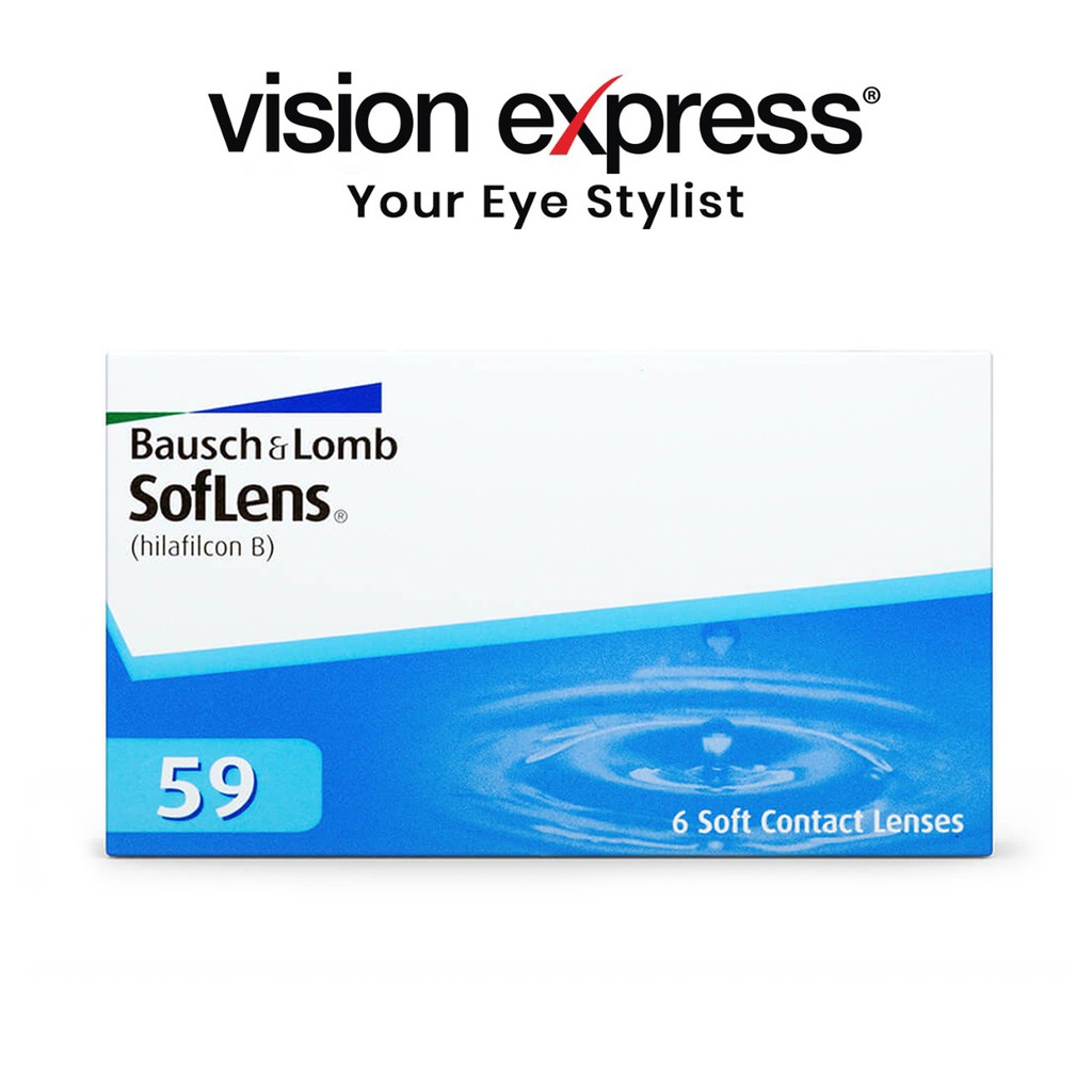 Vision Express Bausch & Lomb Soflens59 Clear Graded Contact Lenses (-0. ...