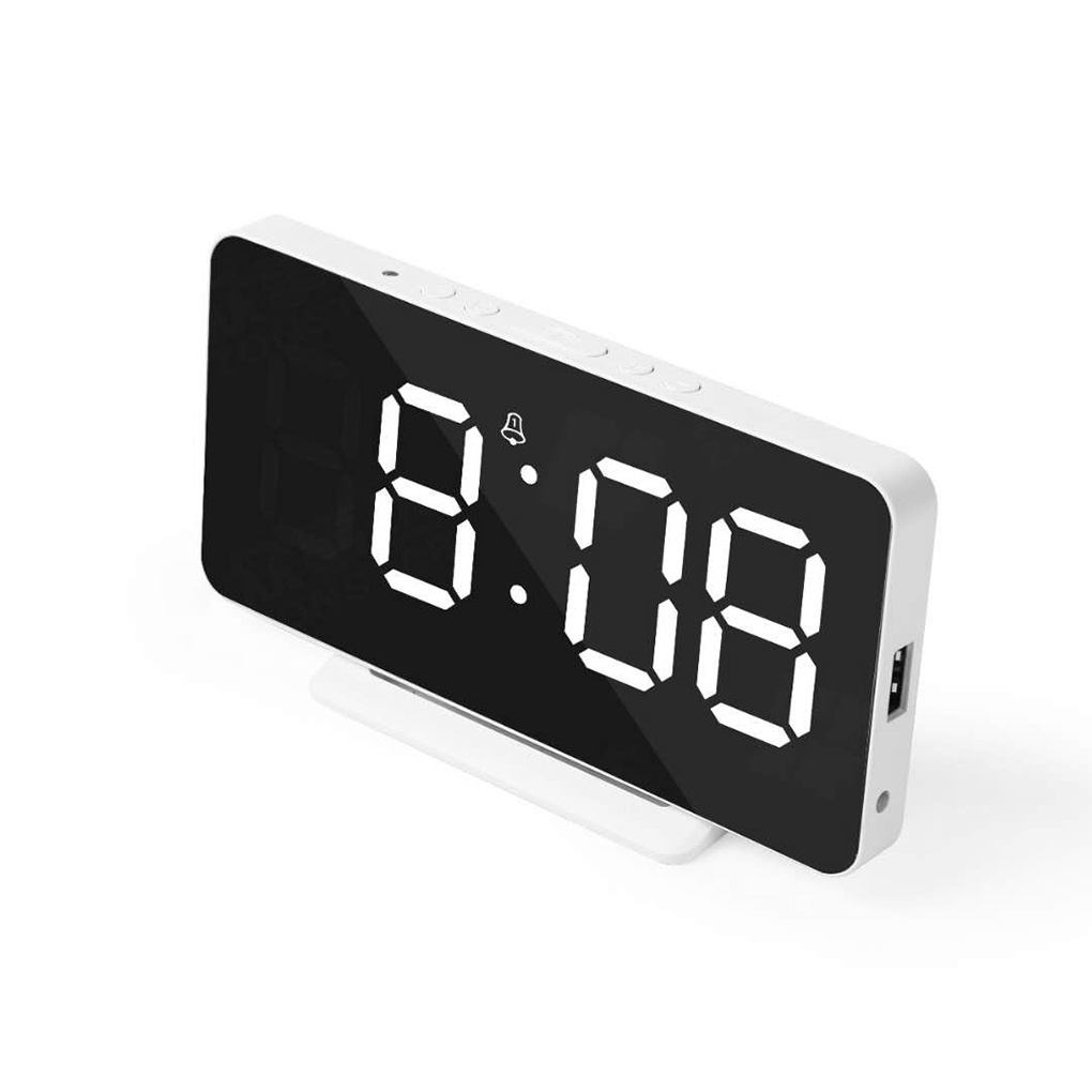 LED Digital Alarm Electronic Tabletop Clock Diming Mode Adjustable