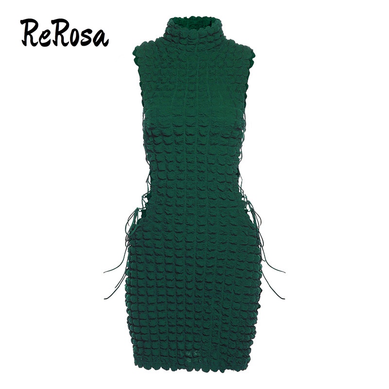 Women Solid Color Hollow Out Cutout out Bare Cropped Slim Fit Hip Dress Asymmetric One Shoulder Split Sleeve Diagonal Collar Dress main image 1