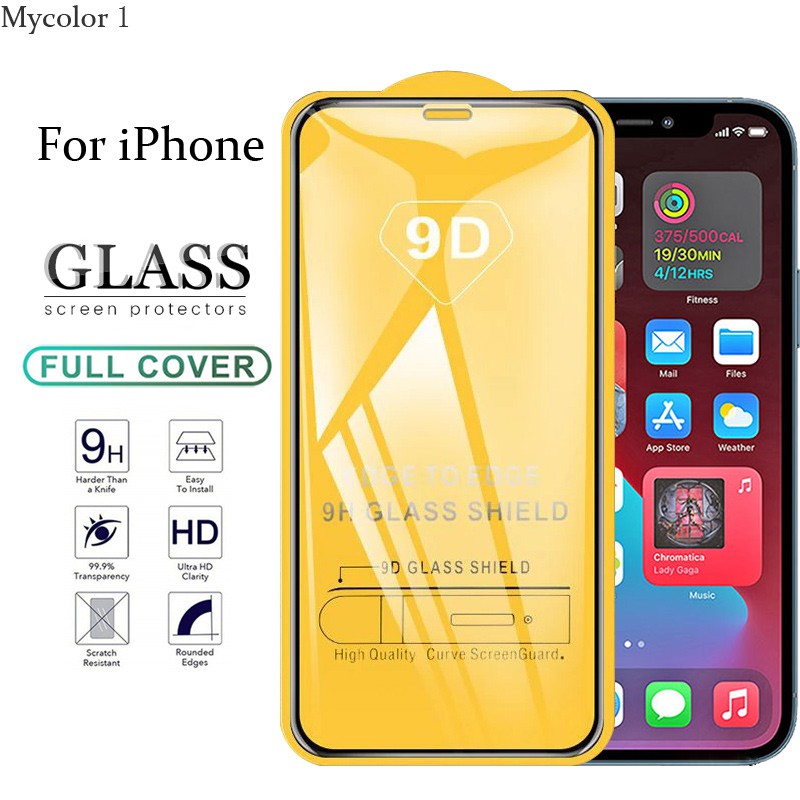 9D Full cover Tempered Glass Screen Protector For iPhone ip 16 15 14 Plus  13 12 Mini 11 Pro Max X XS Max XR 6S Plus 5G 4G