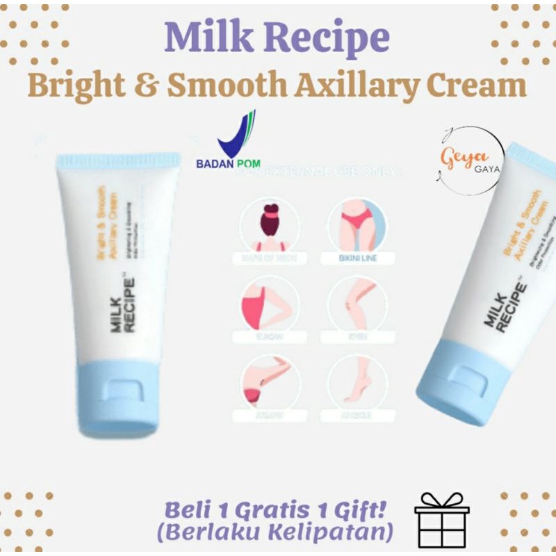 !! Milk RECIPE BRIGHT AND SMOOTH AXILARY AXILLARY CREAM Whitening Dark