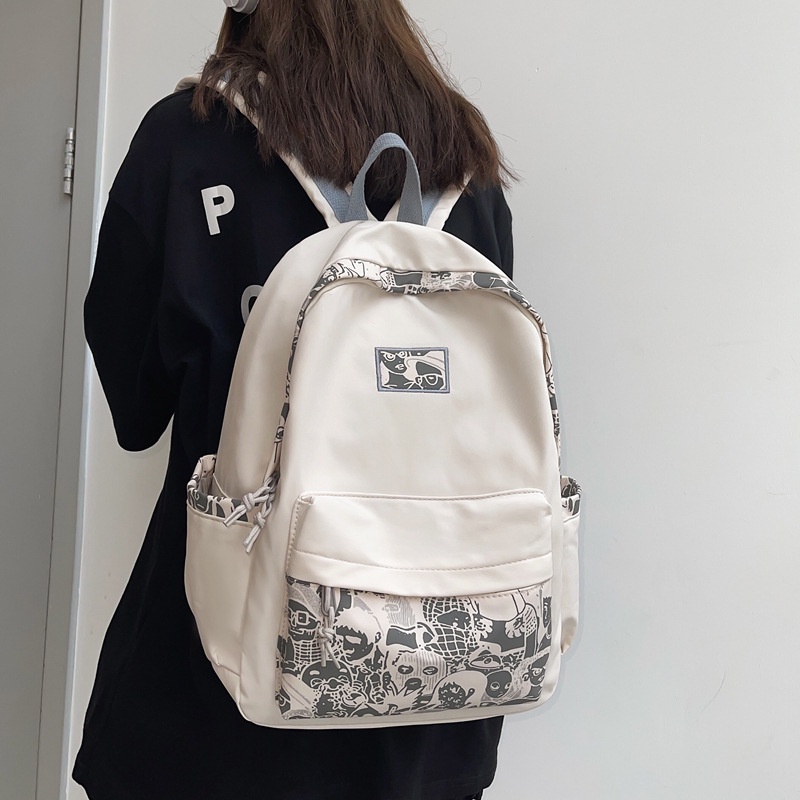 Japan and South Korea Printing Unisex Backpack Student Large Capacity School Bag Travel Bag Shopee Philippines