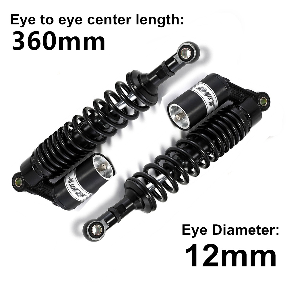 Black 280mm 320mm 360mm 380mm 440mm Motorcycle Air Shock Absorber Rear ...