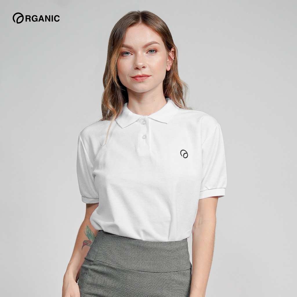Organic Cotton Polo Shirt for Women Black White short sleeve