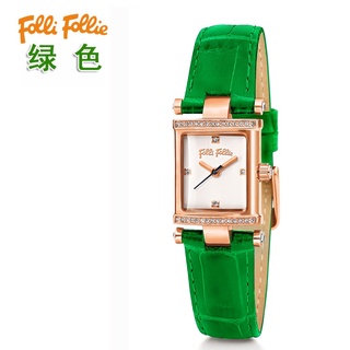 shopeeNo.1 FOLLI FOLLIE Watch Square Leather Fashion Diamond Rose Gold Stainless Steel Women s Watc