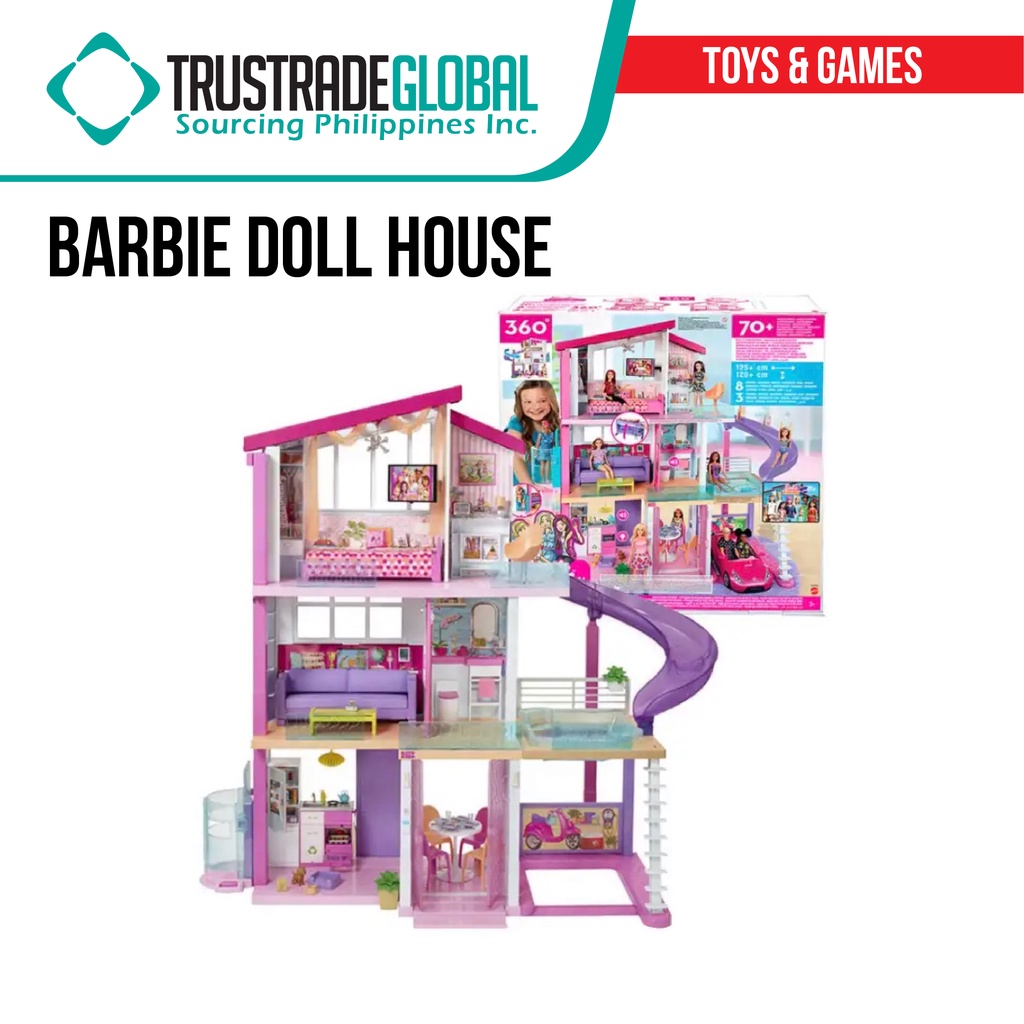 Barbie Doll House with Pool, Slide, Wheelchair, Elevator / 3 Storey