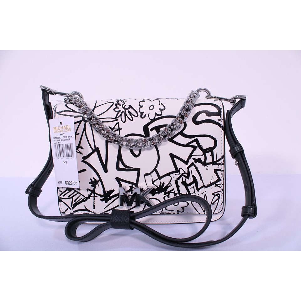 Michael kors mott hotsell large graffiti leather crossbody