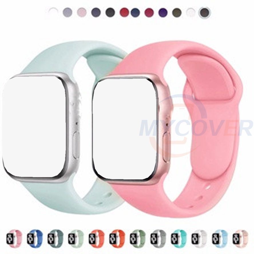 New Color Silicone Band For Smart Watch Series 8 7 6 SE 5 4 3 2 1 Size ...