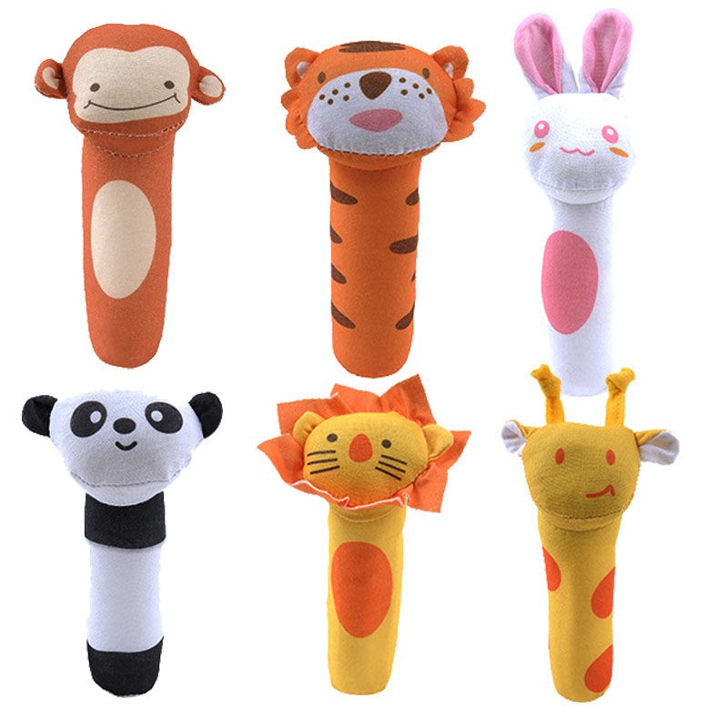 Cartoon BIBI Doll Baby rattles BB bar BiBi sticks Cat Plush Doll Crib ...