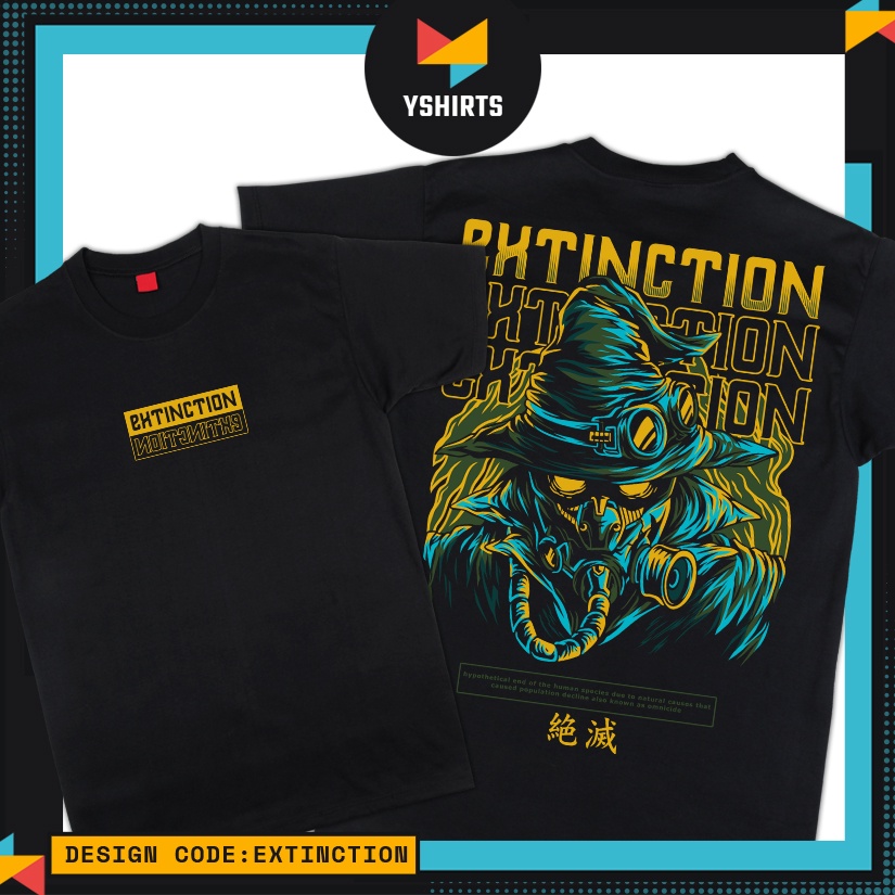 YSHIRTS Extinction Design Graphic Printed Tees Black Tshirt | Shopee ...