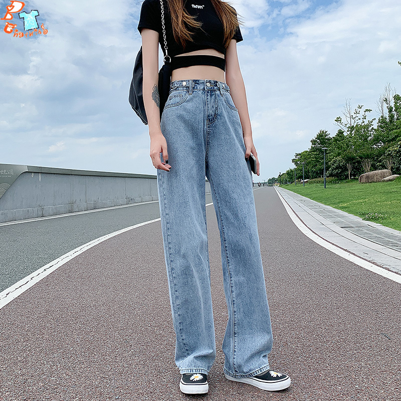 Korean high waisted jeans outfit shop