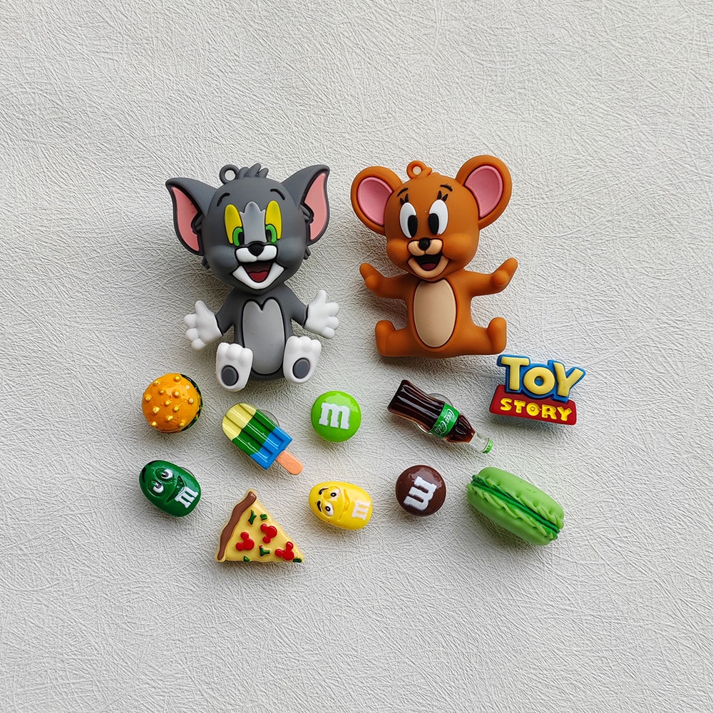 Cute Tom and Jerry Crocs Jibbitz Charm Set M&M Beans Jibitz Charm