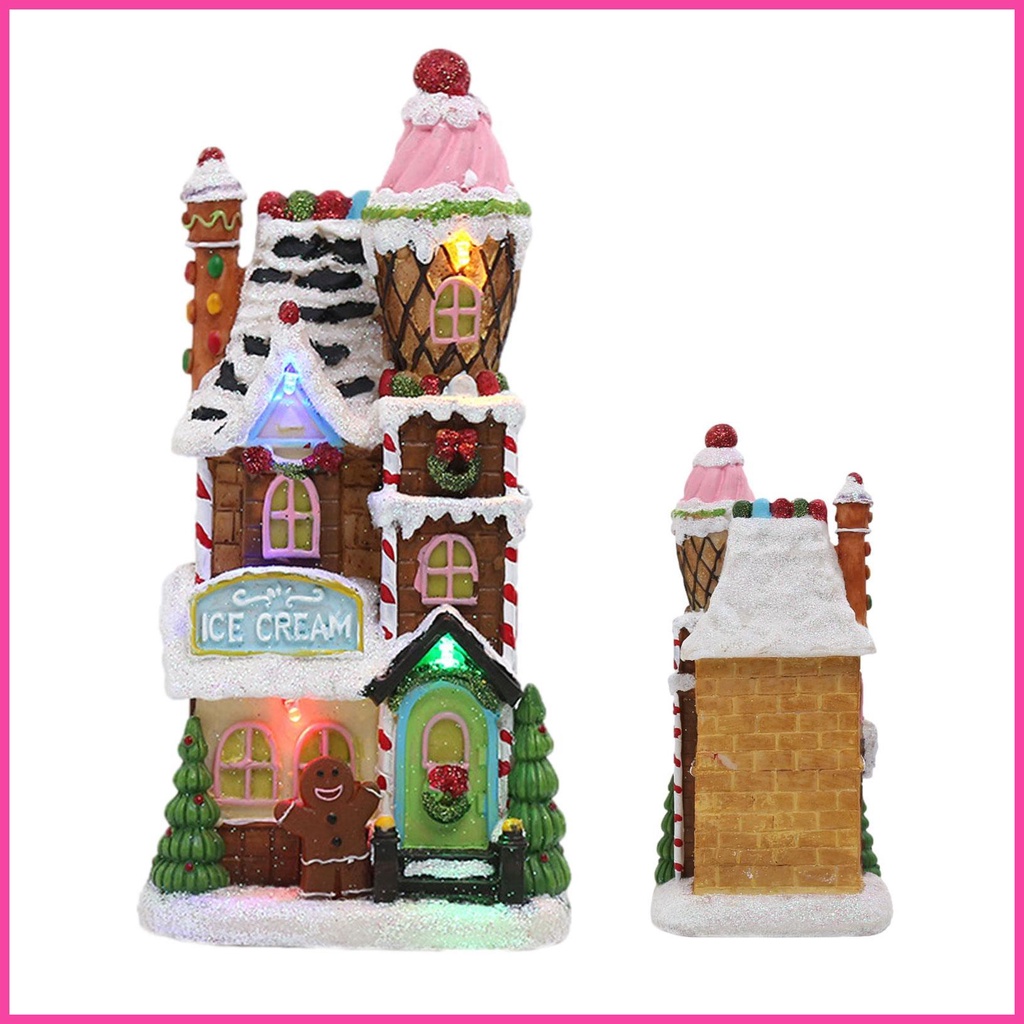 Christmas Candy Gingerbread House Luminous Decor Lighted Christmas