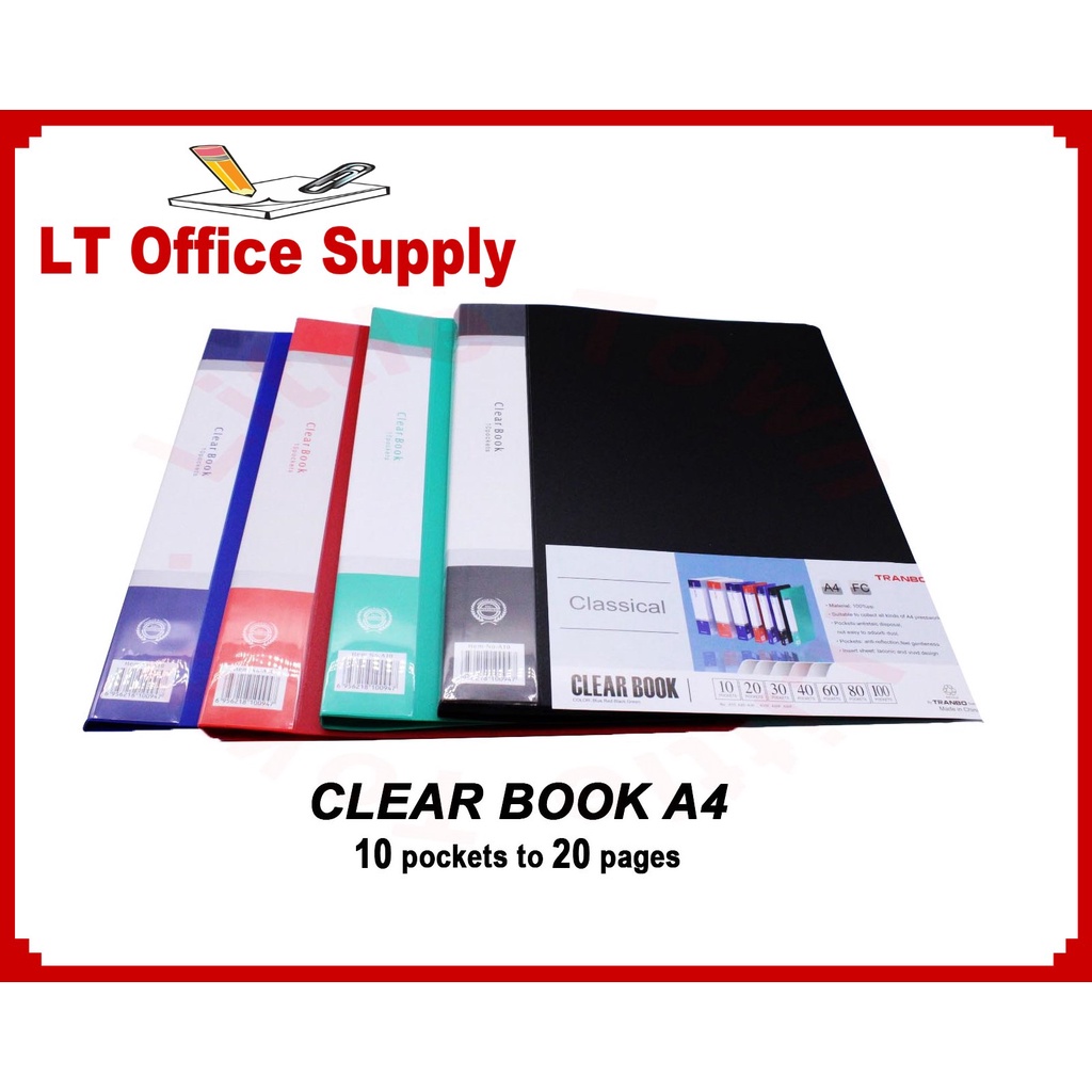 10 Pockets to 20 Pages Clear Book Display Book NonRefillable