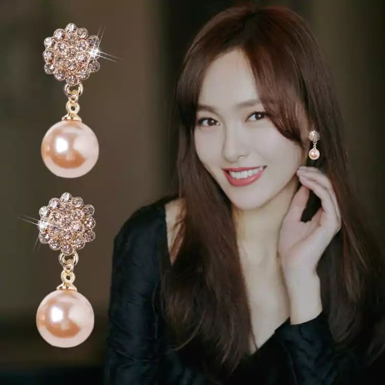 Korean version of personality all-match imitation pearl earrings female ...