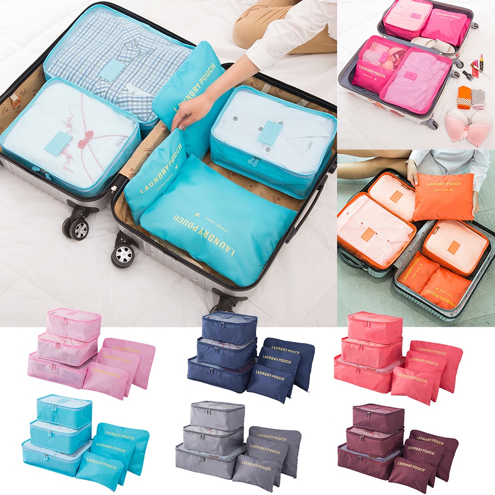 PCS Travel Storage Bag Set for Clothes Tidy Organizer Wardrobe Suitcase  Pouch Travel Organizer Bag Case Shoes Cube Bag