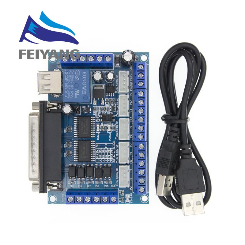 MACH3 Interface Board CNC 5 Axis With Optocoupler Adapter Stepper Motor ...