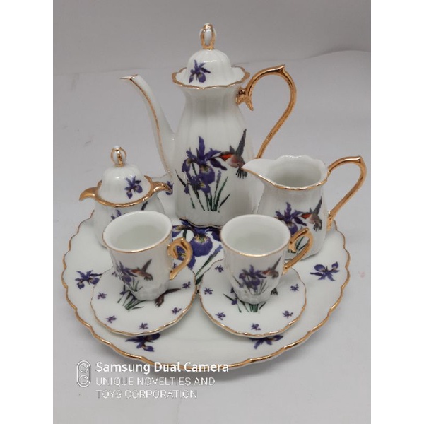 PORCELAIN 10pcs MINI TEA SET HUMMING BIRD DESIGN | Shopee Philippines
