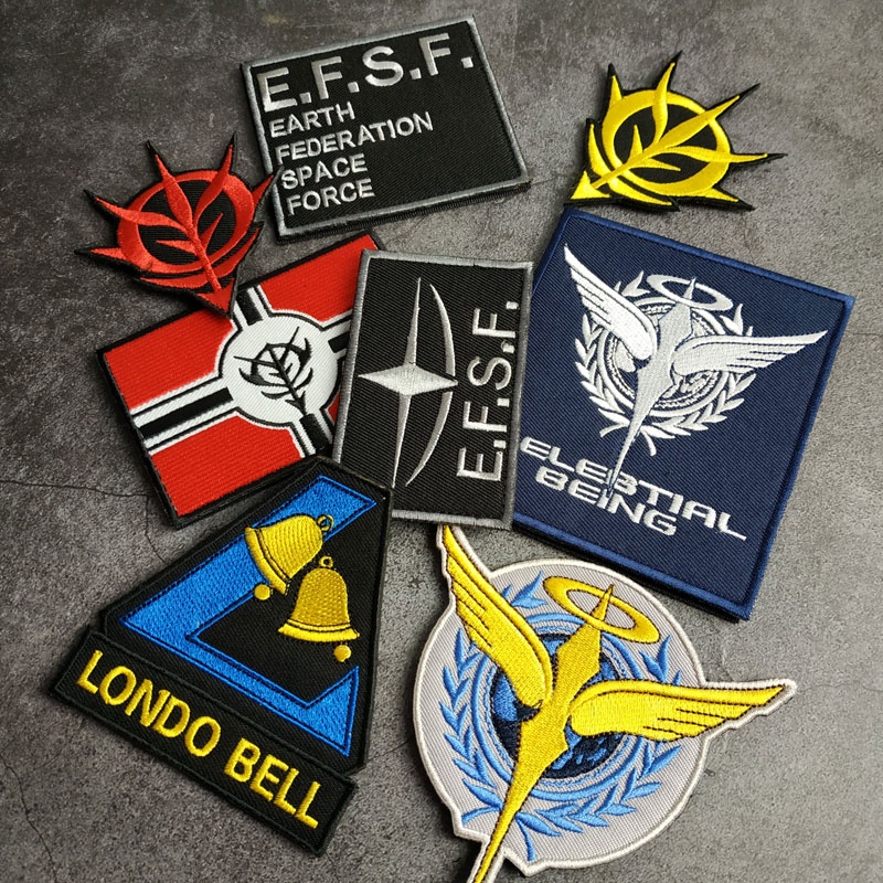 Gundam Series Fine Embroidery Patches Tactical Military Warrior Badge