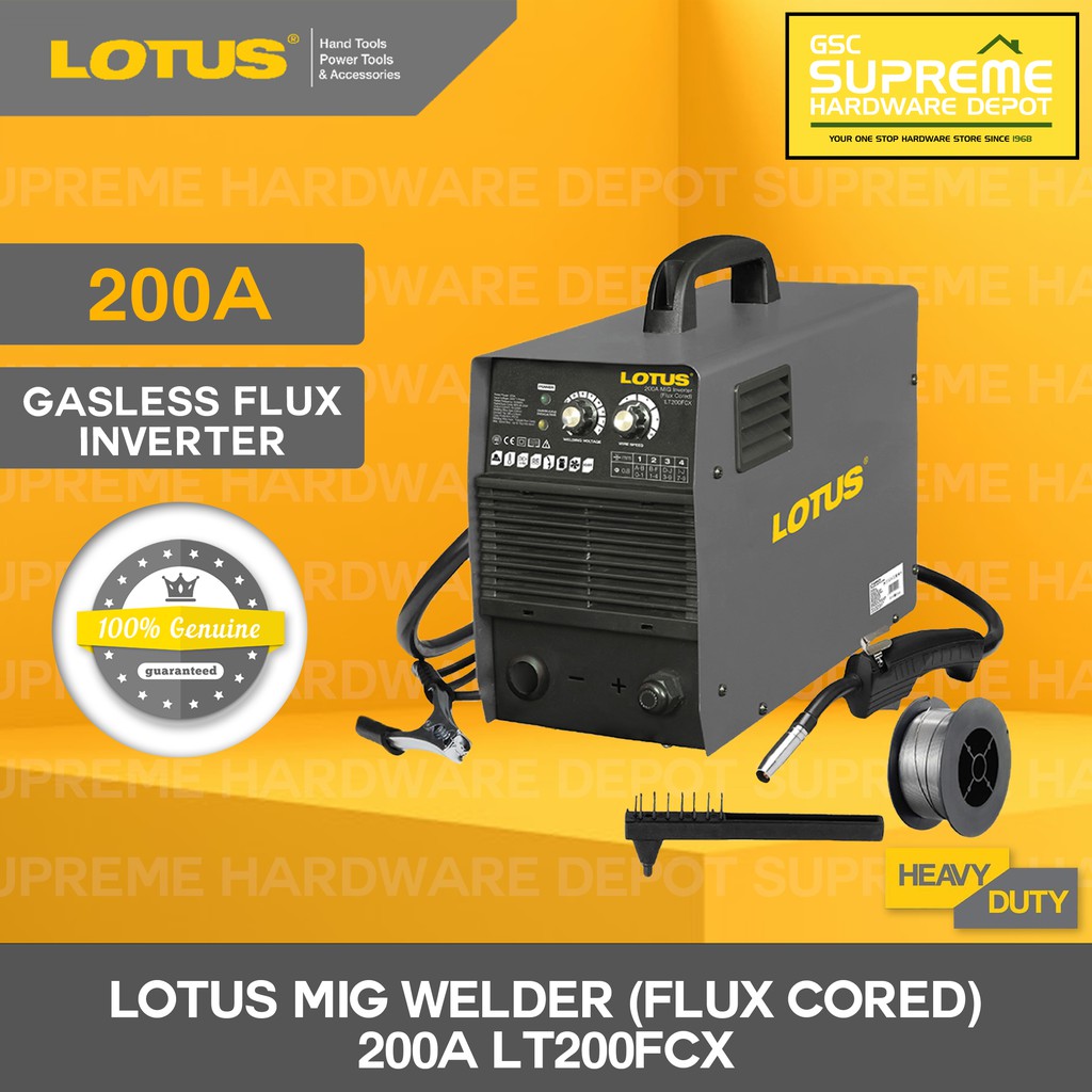 Lotus Flux Cored Inverter Welding Machine Gasless MIG 200A LT200FCX