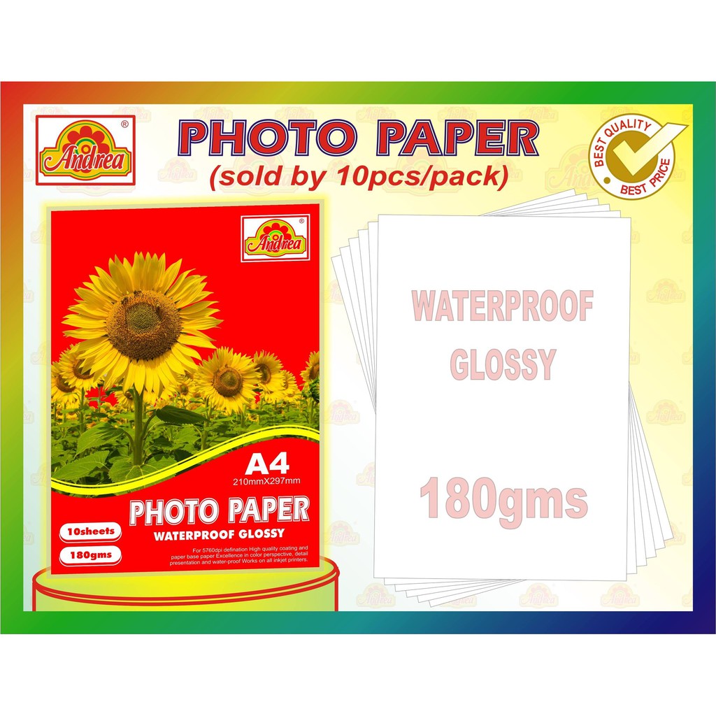 Photopaper - GLOSSY A4 Size 180gsm/200gsm/230gsm 10's | Shopee Philippines