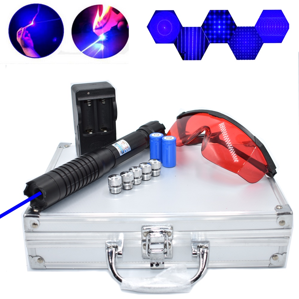 Most Powerful 2W Blue Burning Laser Torch 50000m Blue Laser Pointer