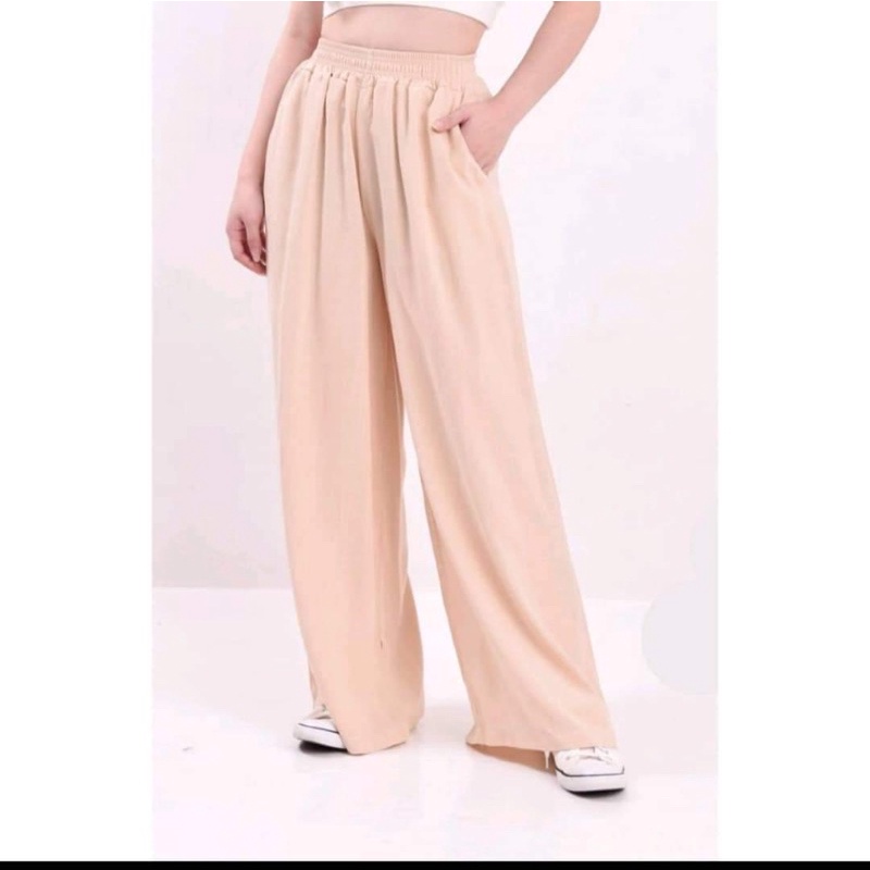 CASUAL WIDE LEG COTTON FLARE PANTS SQUARE PANTS | Shopee Philippines