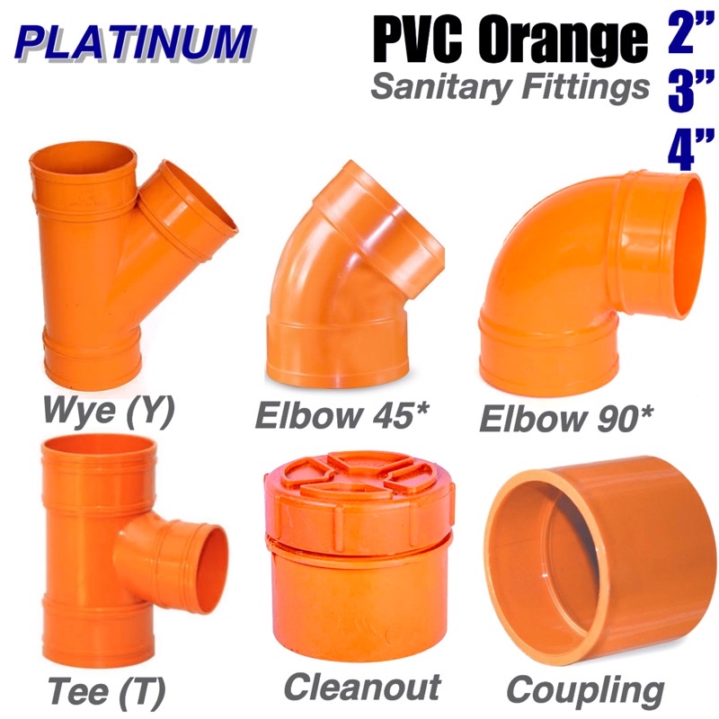 PVC Orange Fittings | 2” 3” 4” | Sanitary Plumbing Fittings | Elbow Tee ...