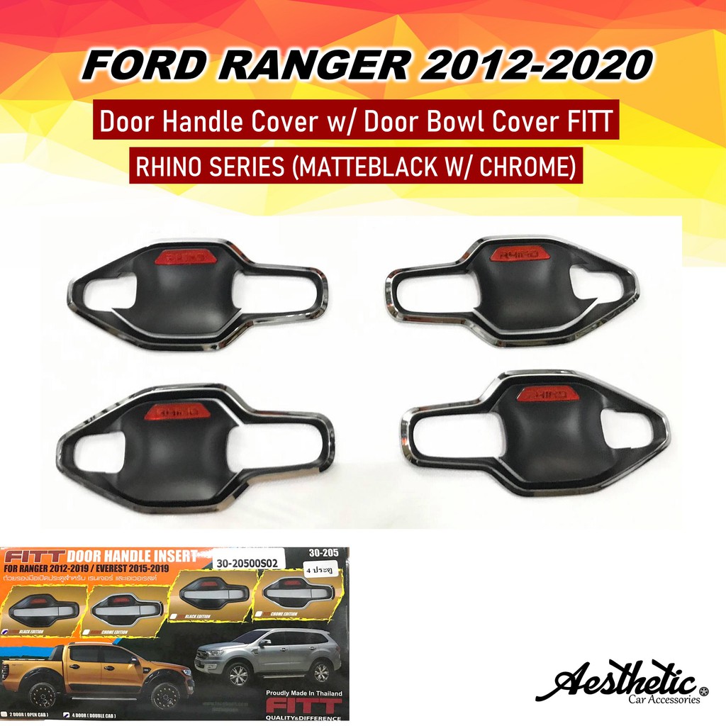 Ford Ranger 2012-2019 Matte Black Door Handle Covers